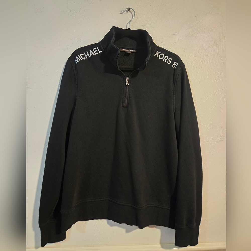 Michael Kors Black Zip-Up Men's Sweater